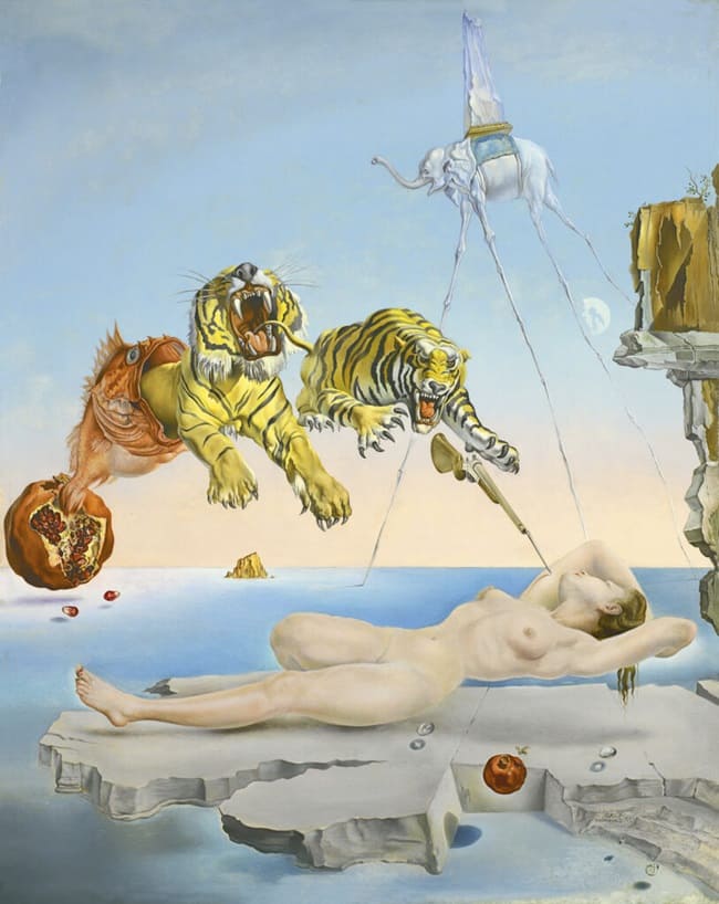 Obra 'Somni causat pel vol d'una abella al voltant d'una magrana un segon abans de despertar-se' de Dalí
