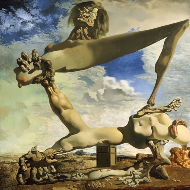 Obra 'Construcció tova amb albercocs bullits' de Dalí