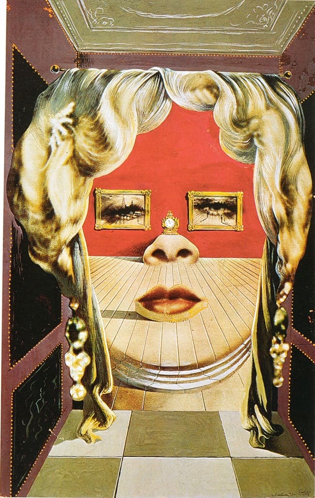 Obra 'El Rostre de Mae West que pot utilitzar-se com a apartament surrealista' de Dalí